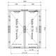 Internal fire door with fire resistant glass (EI60 C5, 1800mm x 2100mm, Two leaf door)