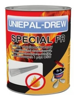 Fire-retardant protective varnish for wood FOR OUTDOOR WORKS UNIEPAL DREW SPECIAL FR