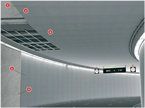 Tecbor B 40 tunelio pakabinamos lubos ant metalinės konstrukcijos. RWS 120 ir RWS 180