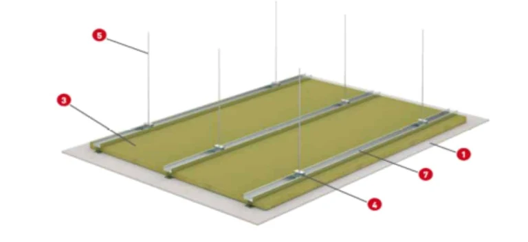 Ugniai atsparios pakabinamos lubos TECBOR® A 12 – El-60