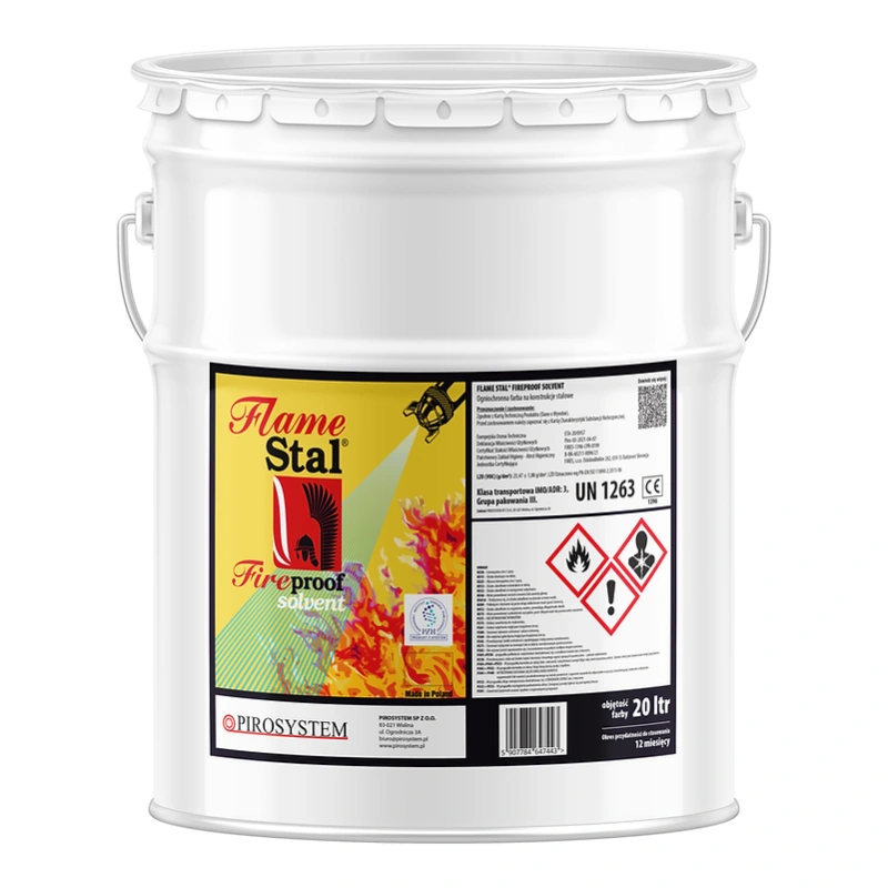 FLAME STAL Ugunsdrošais pārklājums – solventa bāzes, Ārdarbiem, 28 kg