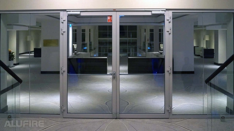 Internal fire door with fire resistant glass (EI60 C5, 1800mm x 2100mm, Two leaf door)