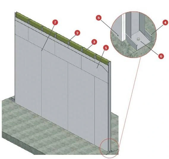 Tabique resistente al fuego Tecbor® A 10+10 EI-180