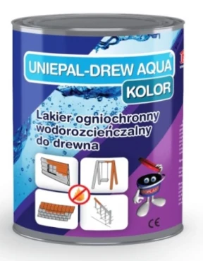 Fire-resistant protective varnish for wood Uniepal Drew Aqua colour (colorless or tinted)