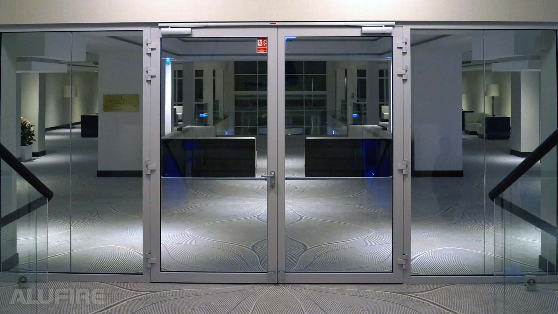 Internal fire door with fire resistant glass (EI60 C5, 1800mm x 2100mm, Two leaf door)