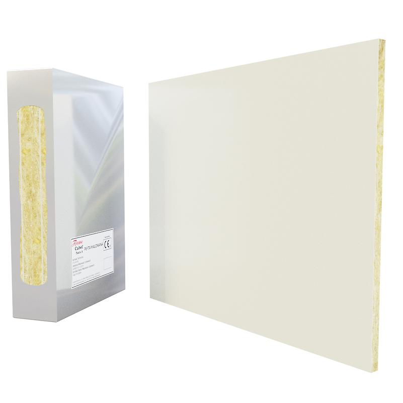 Mineral wool board coated with fire-resistant Cable paste A