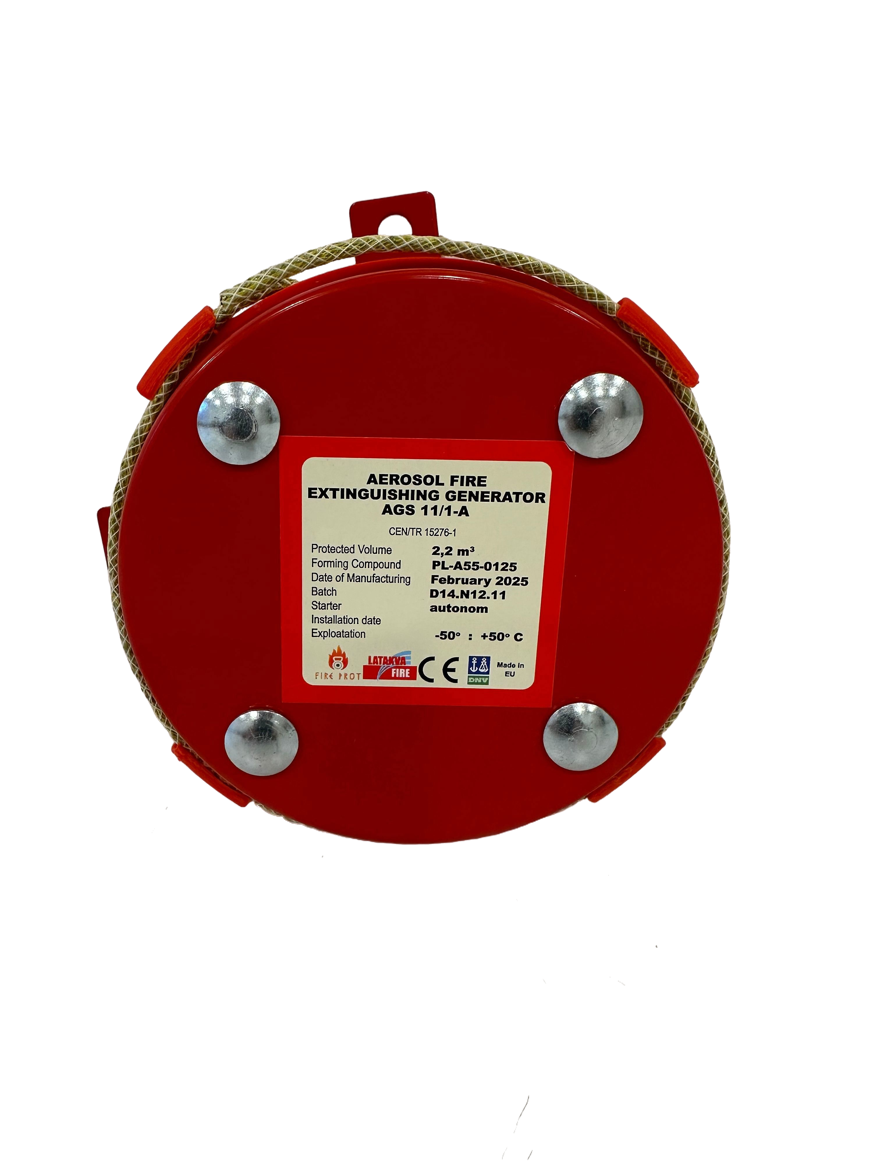 Ugunsdzēšamā aerosola ģenerators AGS-11/1 ar termoauklu